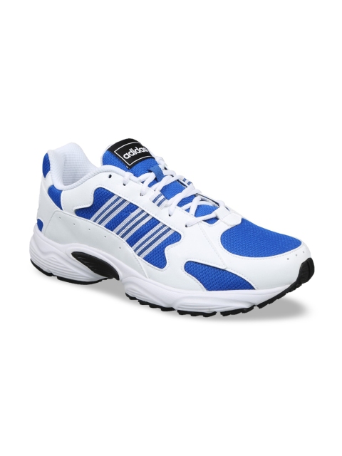 ADIDAS Men White & Blue Running Shoes