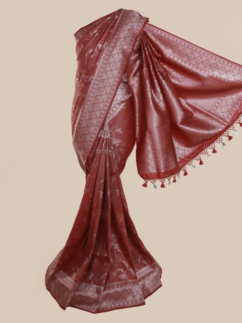 Pothys Maroon Pure Silk Woven Design Banarasi Saree