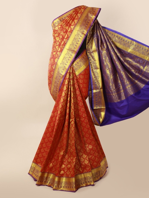 Pothys Maroon Pure Silk Woven Design Kanjeevaram Saree