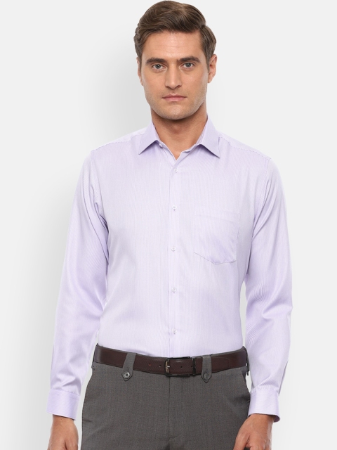 Van Heusen Men Purple Regular Fit Striped Formal Shirt