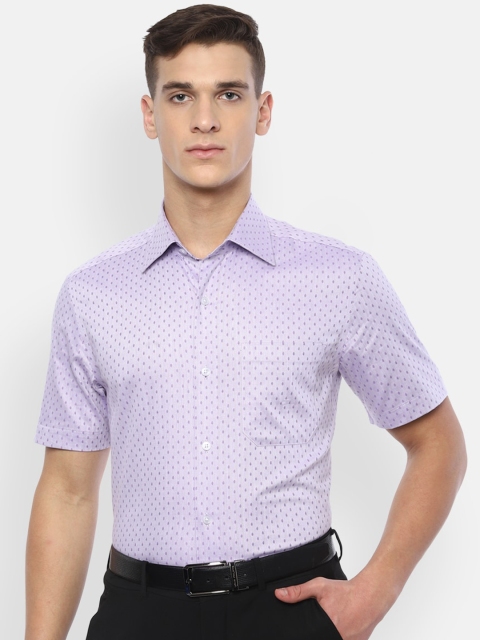 Louis Philippe Men Purple Regular Fit Printed Formal Shirt