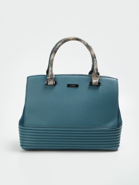 CODE by Lifestyle Turquoise Blue Self Design Handheld Bag