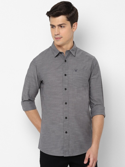 Solly Jeans Co. Men Grey Regular Fit Solid Casual Shirt