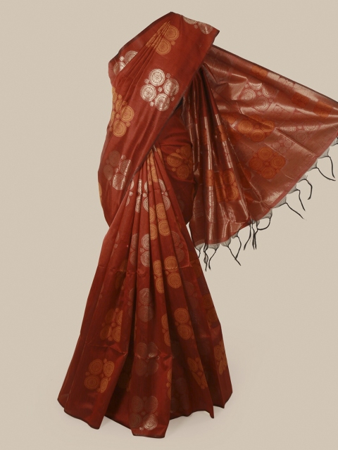 Pothys Red Woven Design Jute Silk Saree