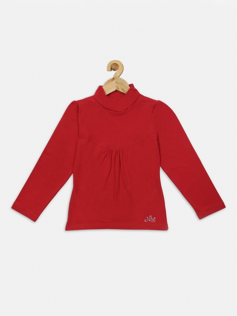 Nins Moda Red Solid Regular Top
