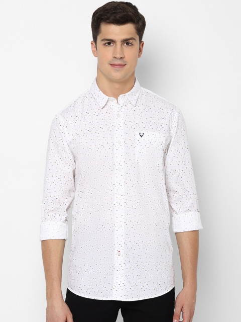 Allen Solly Sport Men White Regular Fit Printed Casual Shirt