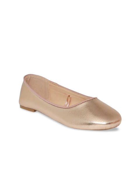 Pantaloons Junior Girls Rose Gold Solid Ballerinas