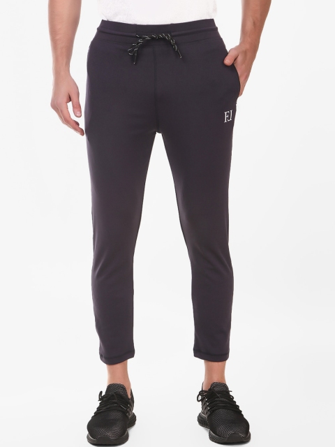 Franco Leone Men Navy Blue Solid Slim-Fit Track Pants