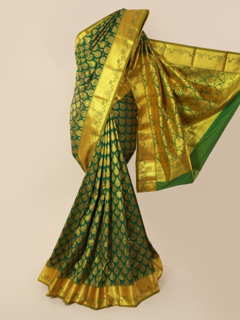 Pothys Green Pure Silk Woven Design Kanjeevaram Saree