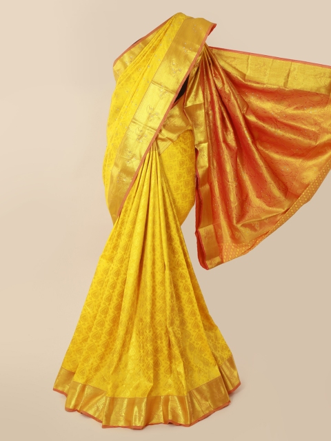 Pothys Yellow Pure Silk Woven Design Kanjeevaram Saree