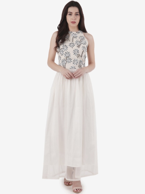 Diwaah Women Off-White Embellished Maxi Dress