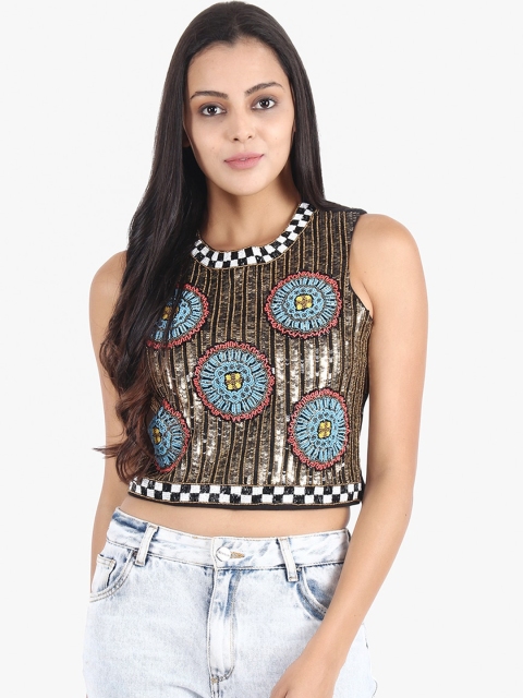 Diwaah Multicoloured Printed Regular Crop Top, Multi
