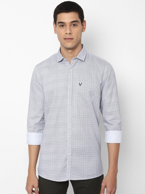 Allen Solly Sport Men Grey Regular Fit Printed Pure Cotton Casual Shirt