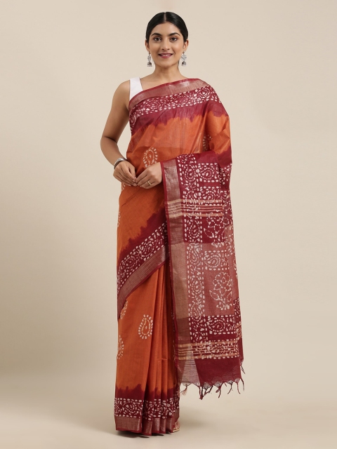 The Chennai Silks Brown Printed Pure Cotton Saree