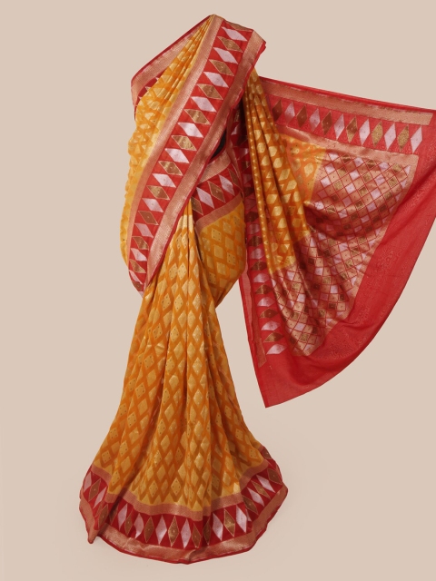 Pothys Yellow Pure Silk Woven Design Banarasi Saree