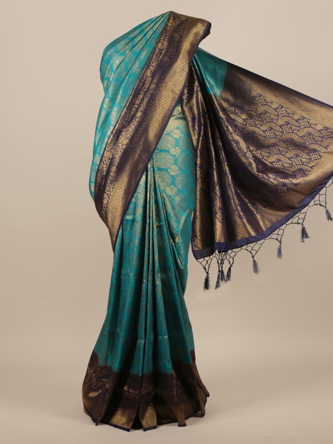 Pothys Blue Woven Design Jute Silk Saree