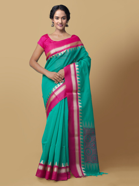 Unnati Silks Green Silk Cotton Solid Bhagalpuri Saree
Unnati Silks Green Silk Cotton Solid Bhagalpuri Saree