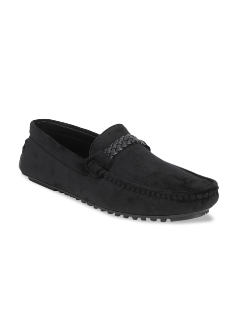 Bruno Manetti Men Black Suede Driving Shoes
