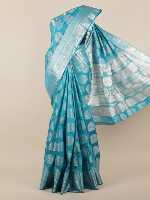 Pothys Blue Woven Design Jute Silk Saree