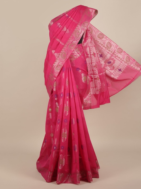 Pothys Pink Woven Design Silk Cotton Saree