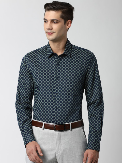 Peter England Men Navy Blue Slim Fit Printed Pure Cotton Semiformal Shirt 
Peter England Men Navy Blue Slim Fit Printed Pure Cotton Semiformal Shirt