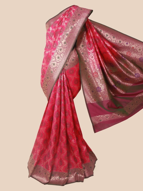 Pothys Pink Pure Silk Woven Design Banarasi Saree