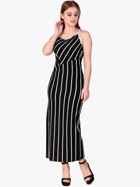 Texco Women Black & White Striped Maxi Dress