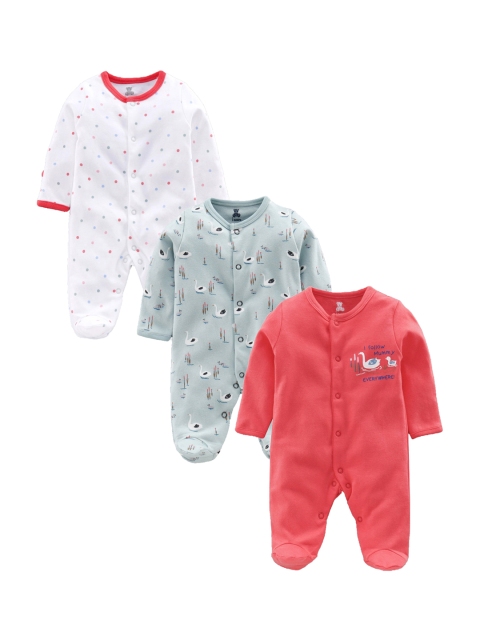 i bears Pack of 3 Multicoloured Printed Rompers, Multi