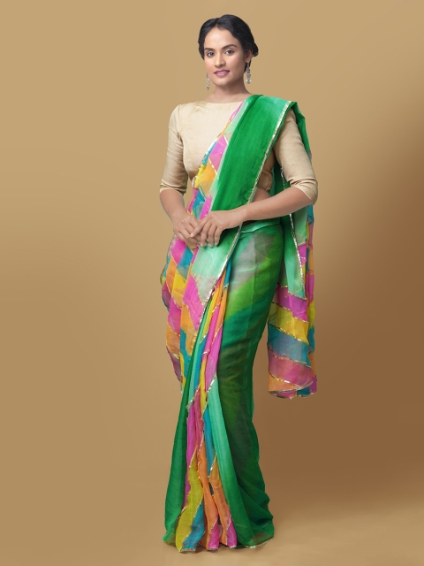 Unnati Silks Multicoloured Pure Chiffon Colourblocked Handloom Bhagalpuri Saree, Multi
Unnati Silks Multicoloured Pure Chiffon Colourblocked Handloom Bhagalpuri Saree, Multi