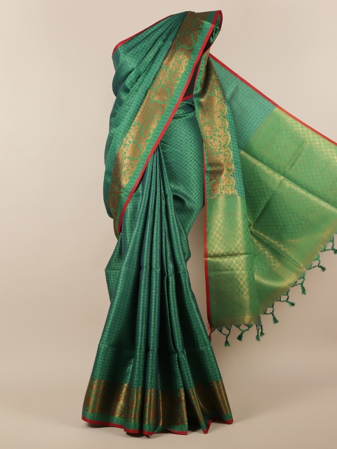 Pothys Green & Golden Woven Design Saree