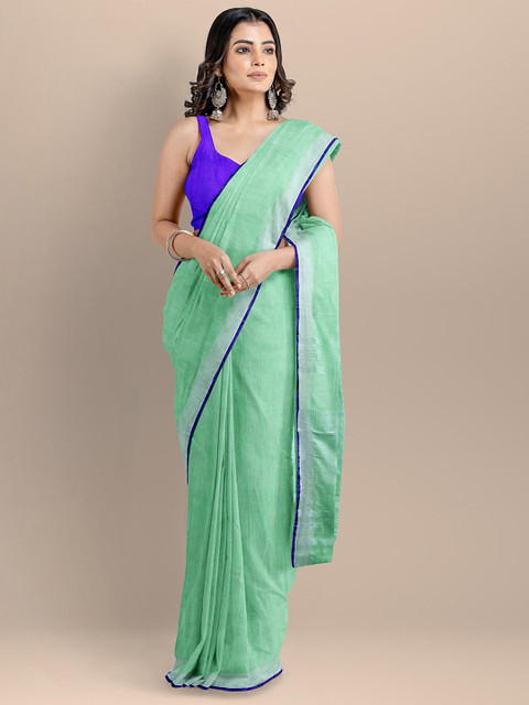 BharatSthali Sea Green Pure Cotton Solid Handloom Mangalagiri Saree
BharatSthali Sea Green Pure Cotton Solid Handloom Mangalagiri Saree