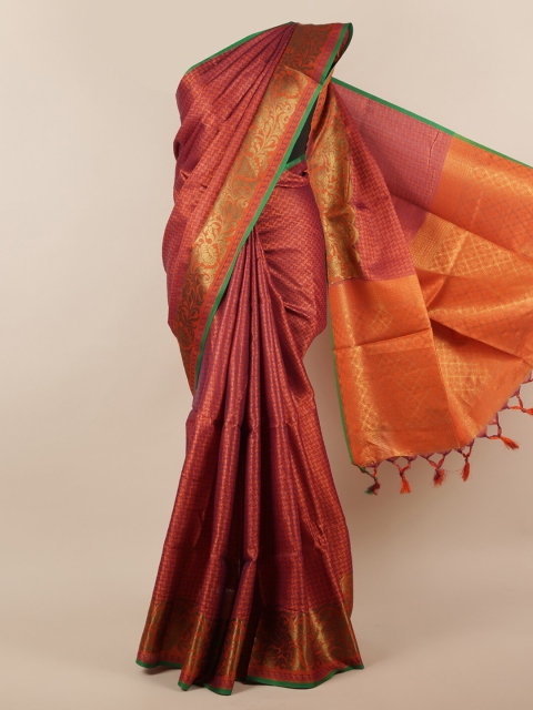 Pothys Rust Woven Design Jute Silk Saree