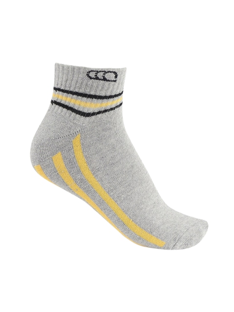 Ajile by Pantaloons Men Grey & Yellow Patterned Above Ankle-Length Socks