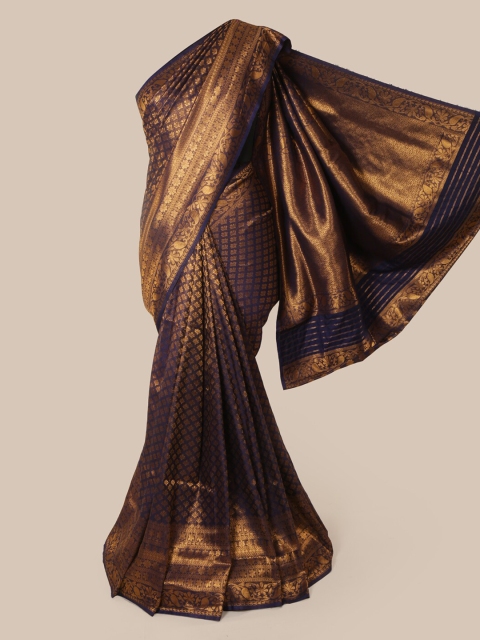 Pothys Blue Pure Silk Woven Design Banarasi Saree