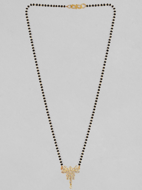 ANIKAS CREATION Gold-Plated Black & White Zircon-Studded Beaded Handcrafted Mangalsutra
ANIKAS CREATION Gold-Plated Black & White Zircon-Studded Beaded Handcrafted Mangalsutra