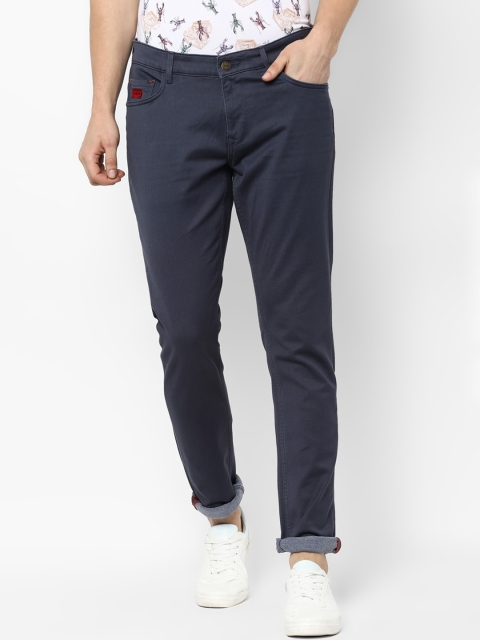 SIMON CARTER LONDON Men Navy Blue Slim Fit Mid-Rise Clean Look Jeans