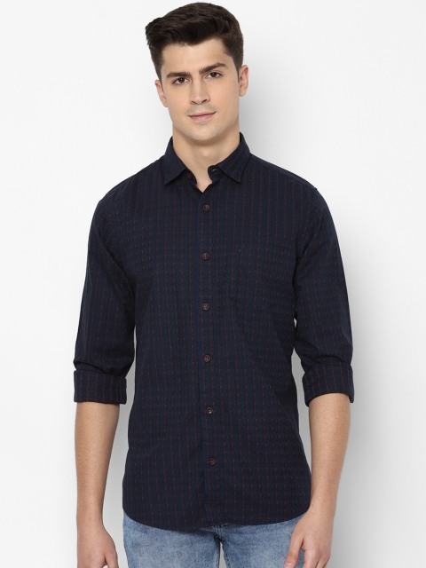 Allen Solly Men Navy Blue & Red Regular Fit Printed Casual Shirt