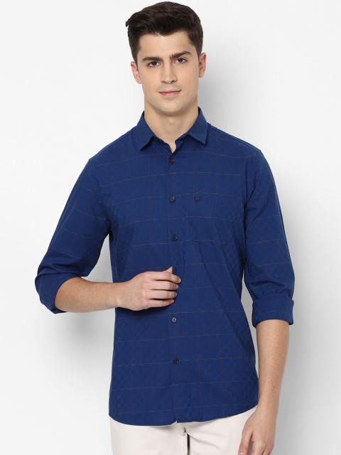 Allen Solly Men Blue Slim Fit Checked Casual Shirt