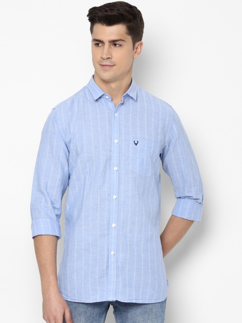 Allen Solly Men Blue & White Slim Fit Striped Casual Shirt