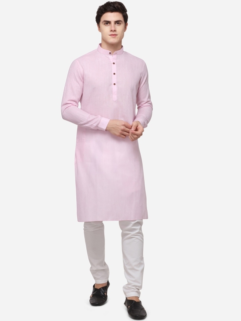 Modi Kurta Men Pink Cotton Blend Kurta