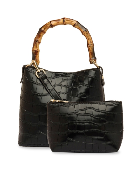 Sole To Soul Black Textured Handheld Bag