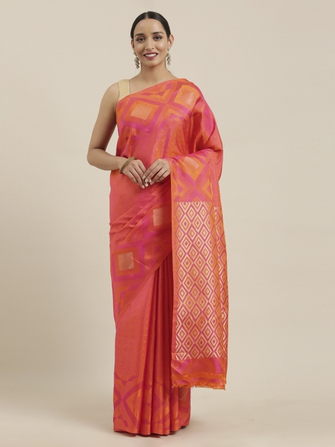 The Chennai Silks Pink Pure Silk Woven Design Kanjeevaram Saree