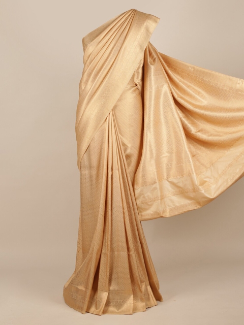 Pothys Gold-Toned Woven Design Jute Silk Saree