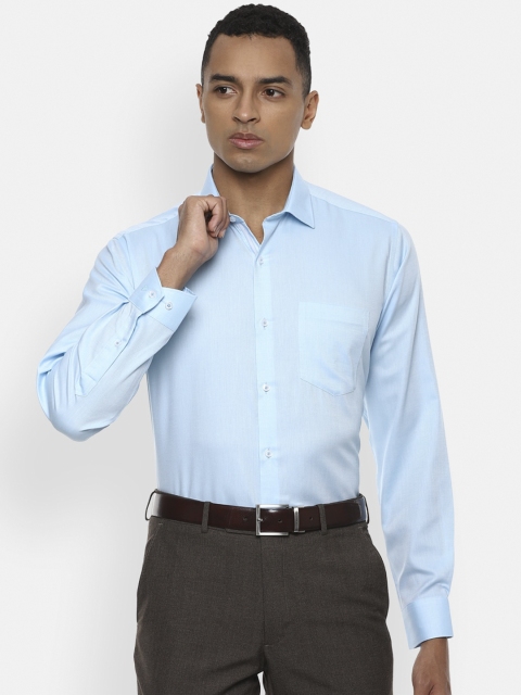 Van Heusen Men Blue Regular Fit Solid Formal Shirt