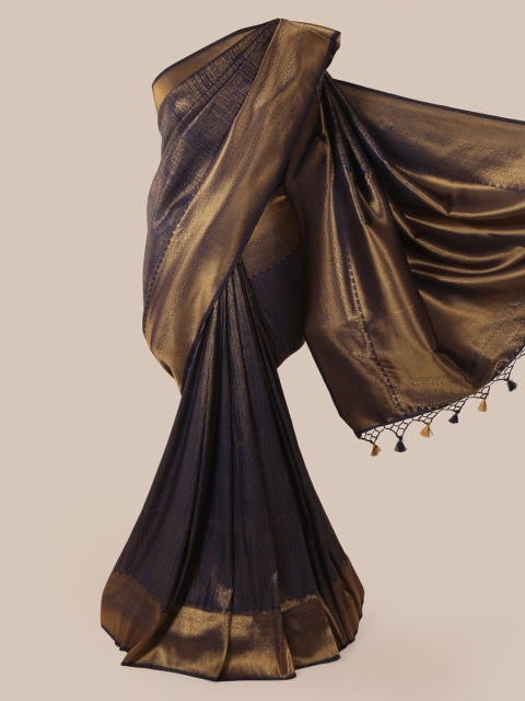 Pothys Navy Blue & Gold-Toned Pure Silk Woven Design Banarasi Saree With Tasseled Pallu
Pothys Navy Blue & Gold-Toned Pure Silk Woven Design Banarasi Saree With Tasseled Pallu
