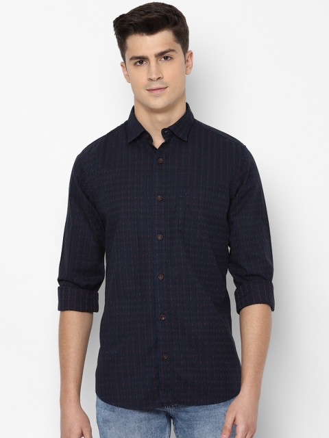 Allen Solly Men Navy Blue & Red Slim Fit Printed Casual Shirt