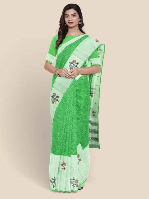 Kalamandir Green Printed Cotton Blend Saree
