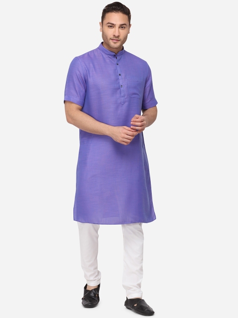 Modi Kurta Men Purple Mandarin Collar Kurta