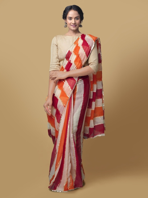 Unnati Silks Multicoloured Pure Chiffon Gota Patti Colourblocked Bhagalpuri Saree, Multi
Unnati Silks Multicoloured Pure Chiffon Gota Patti Colourblocked Bhagalpuri Saree, Multi