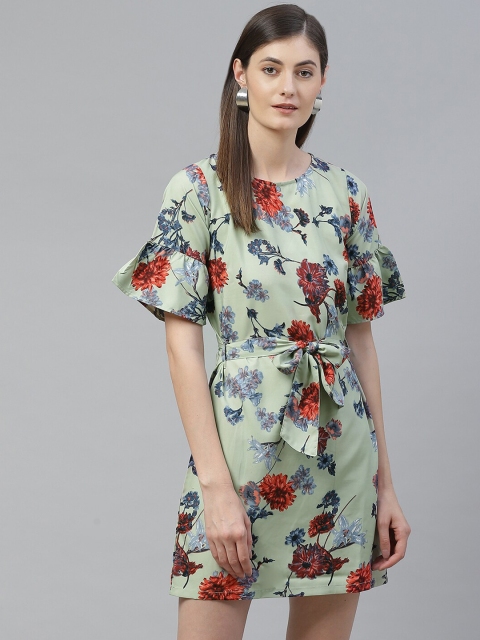 SIRIKIT Women Green & Red Printed A-Line Dress